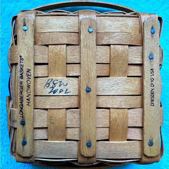 Longaberger JW Collection Mini Miniature Cake Basket Liner Protector Riser Box - Picture 3 of 9